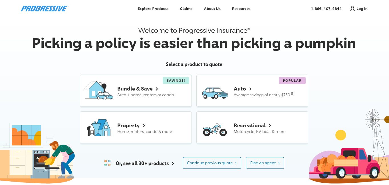 Cheap Auto Insurance in Washington: Progressive Homepage